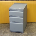 Teknion Grey 3 Drawer Box Box File Rolling Pedestal, Locking